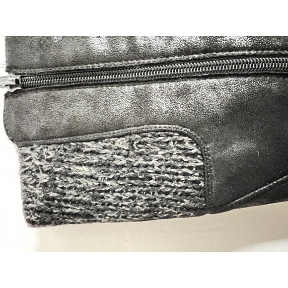 Girls‎ Black Knit Trim Side Zip Knee High Boots - Picture 4 of 12